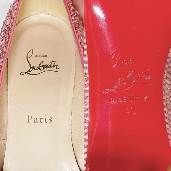 Authentic Christian Louboutin Fifi 100mm Pink Crystal Pumps / Heels - Picture 13 of 13